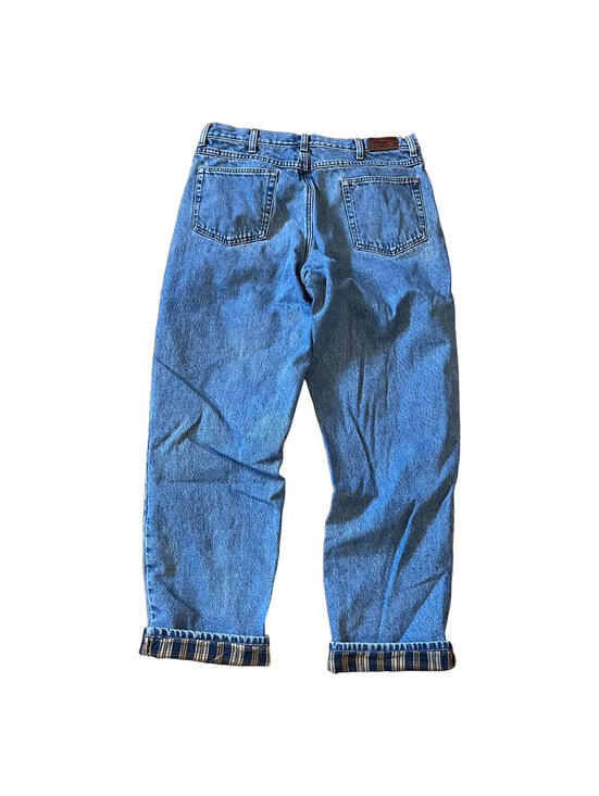 L.L. Bean Other - Vintage LL Bean Plaid Flannel Lined Jeans Mens 36 x 32 Classic Fit Straight Leg